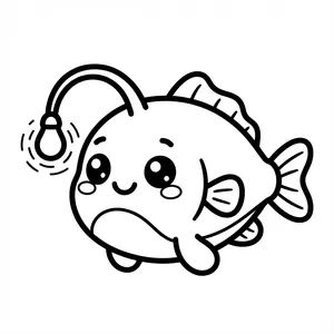 Adorable angler fish with a light.