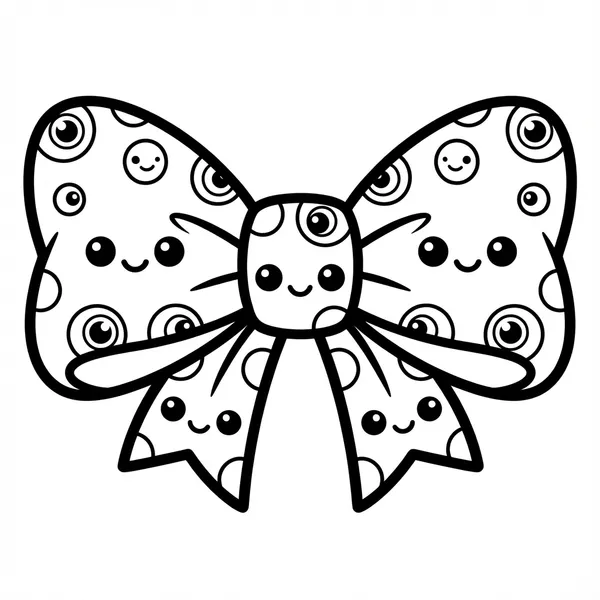 Bow covered in cute spooky eyes.