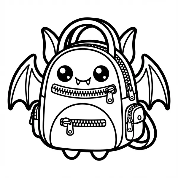 Cute bat-shaped backpack with zippers.