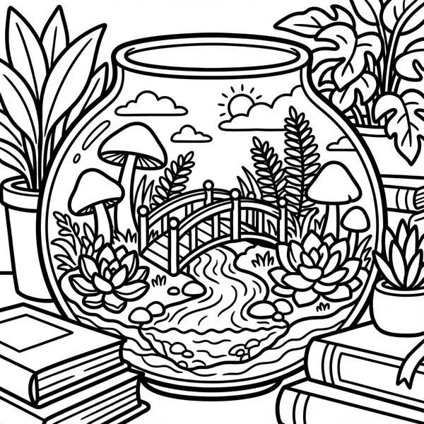 Block game world inside a jar.