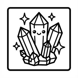 Smiling crystals with sparkles.