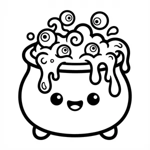 Cauldron bubbling with eyeballs.