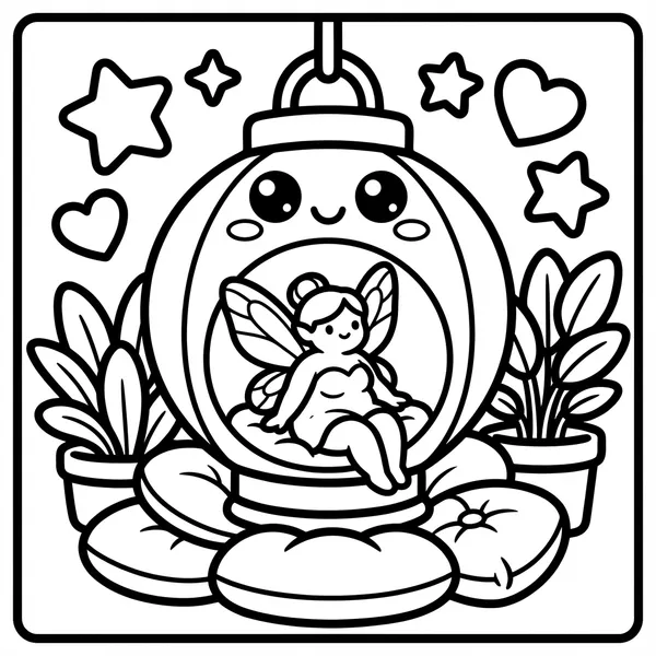 A tiny fairy sitting inside a glass ornament.