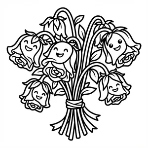 A bouquet of smiling ghost flowers.