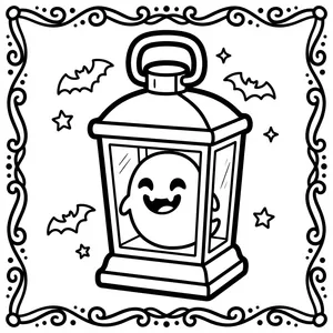 Cute ghost trapped in a lantern.