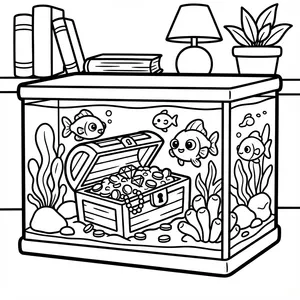 Watering Can Coloring Page Cute watering can watering a smiling flower, an easy color-in pages wide lines design.